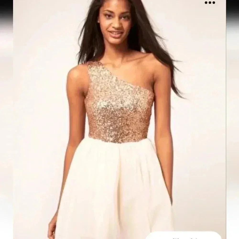 Cream Gold Semi Ball Dress
